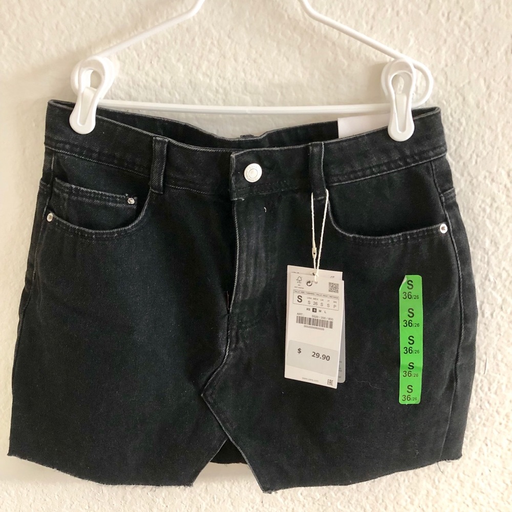 Zara denim mini skirt!